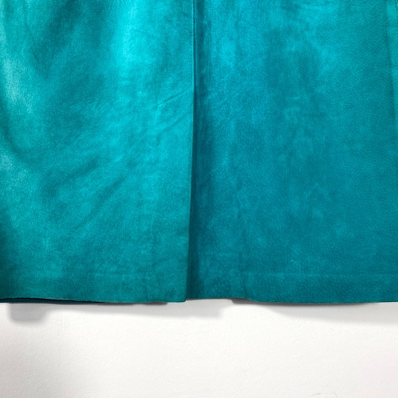1990’s BAGATELLE Turquoise Suede Skirt Mid Length Size 10 Small - Picture 6 of 8